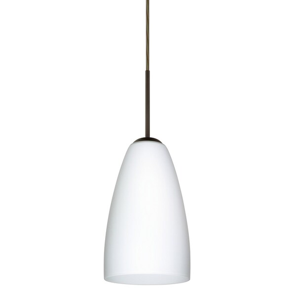 Besa Lighting Riva 9 Cord Pendant, Opal Matte, Bronze Finish, 1x75W Incandescent 1JT-151107-BR - main